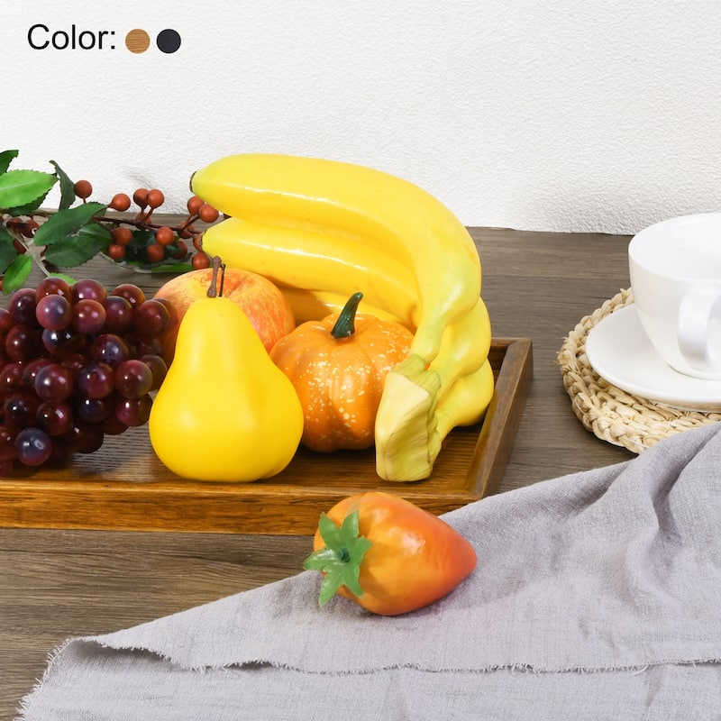 Wood Serving Tray Square Decorative Platter Home Kitchen Table, Brown