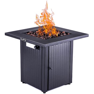 Outdoor Propane Fire Pit Table with Lid, 50,000BTU