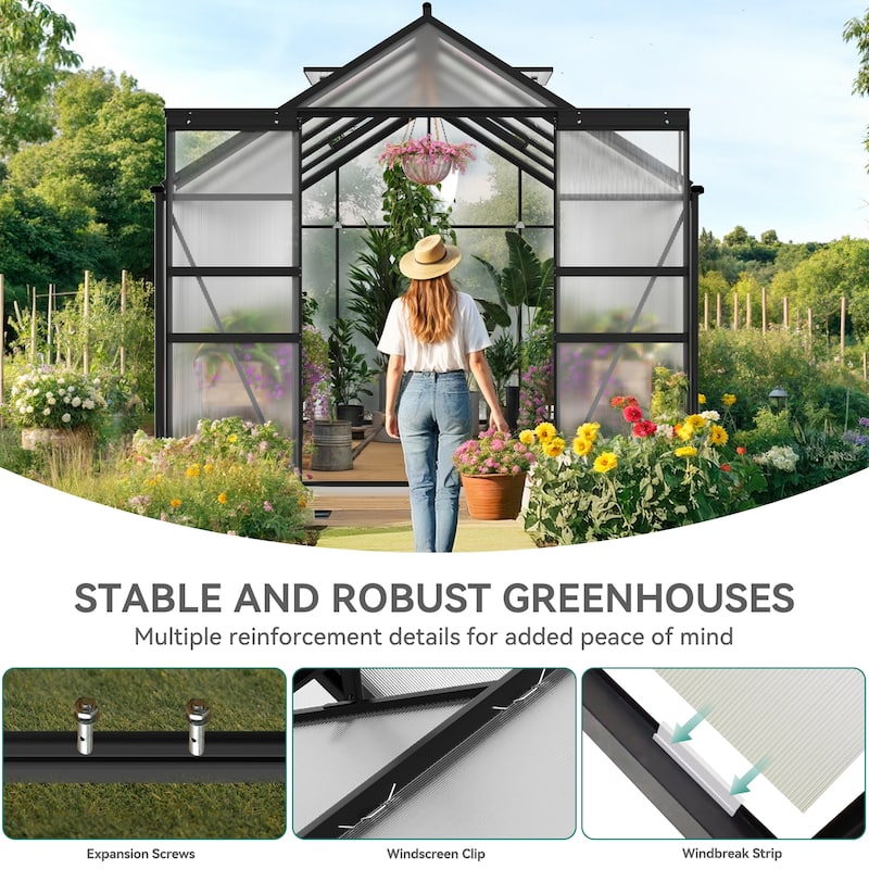 Moasis 8'/10' X 10'/12' Walk-in Hobby Greenhouse