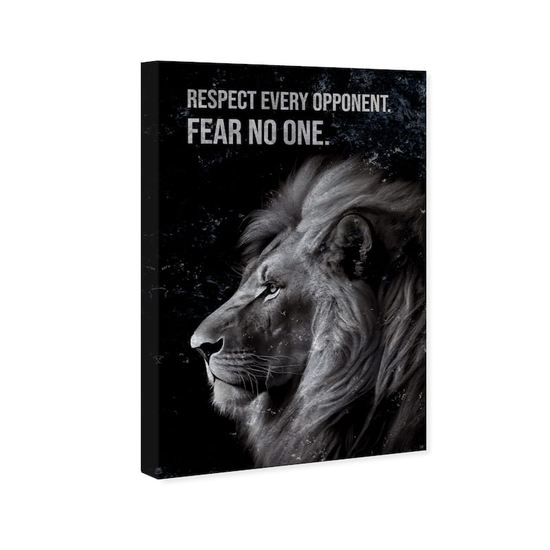 Wynwood Studio Canvas Animals Fear No One Black and Modern & Contemporary Wall Art Canvas Print - Black, White