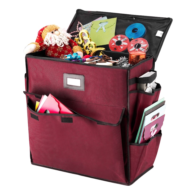 Elf Stor Gift Bag Organizer 21X10.5X20.5 Heavy Duty Canvas Holiday Storage - 21 x 10.5 x 20.5 inches