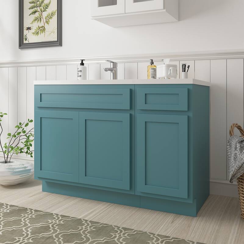 Vanity Art 45" Oak Freestanding Bathroom Vanity Cabinet without Top