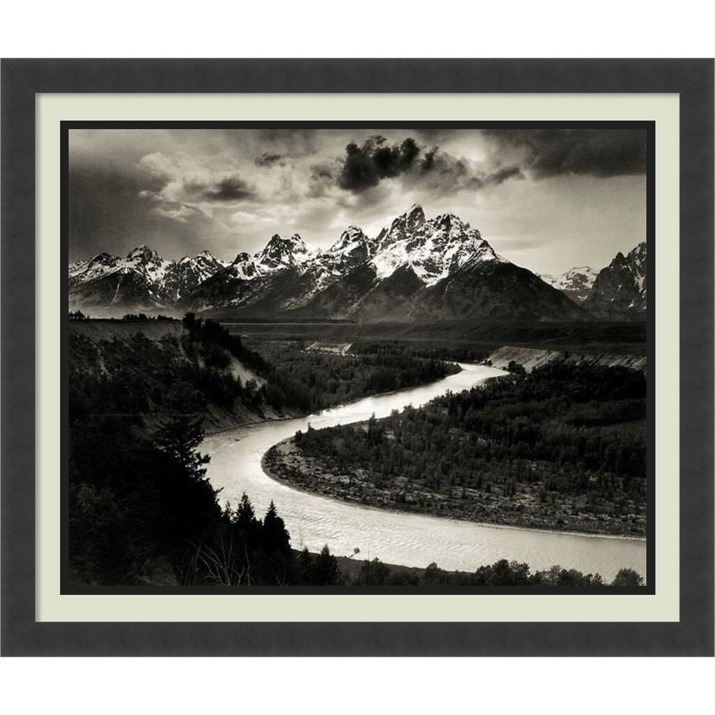 The Tetons and the Snake River Grand Teton National Park Wyoming 1942 by Ansel Adams Framed Art Print