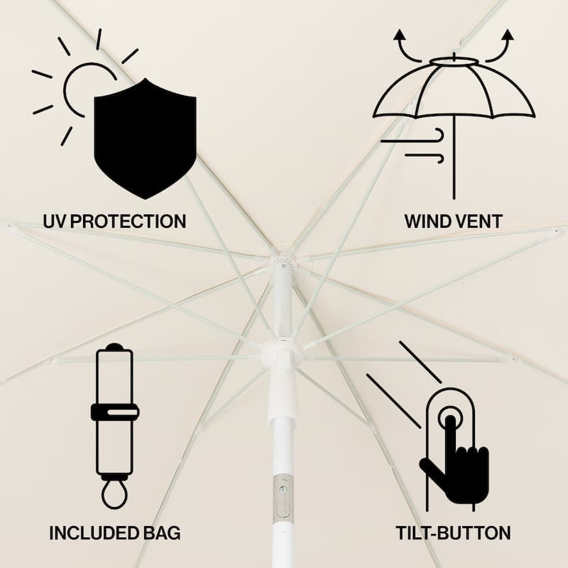Mariner 6.5ft Classic Fringe Umbrella w/ Tilt & Bag