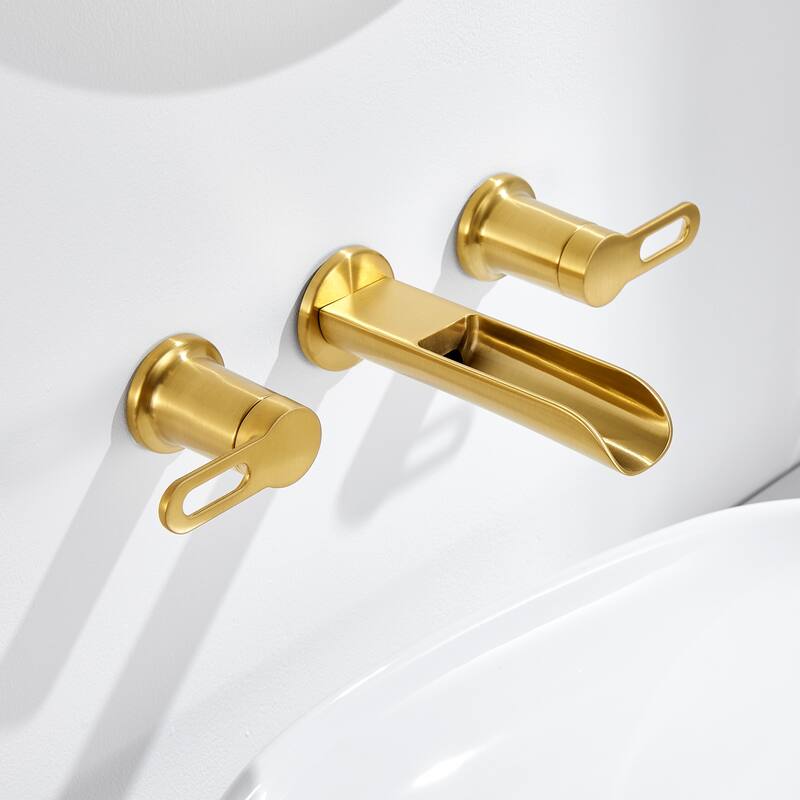 Luxier Vivid Fall 2-Handle Wall Mounted Bathroom Faucet with Valve