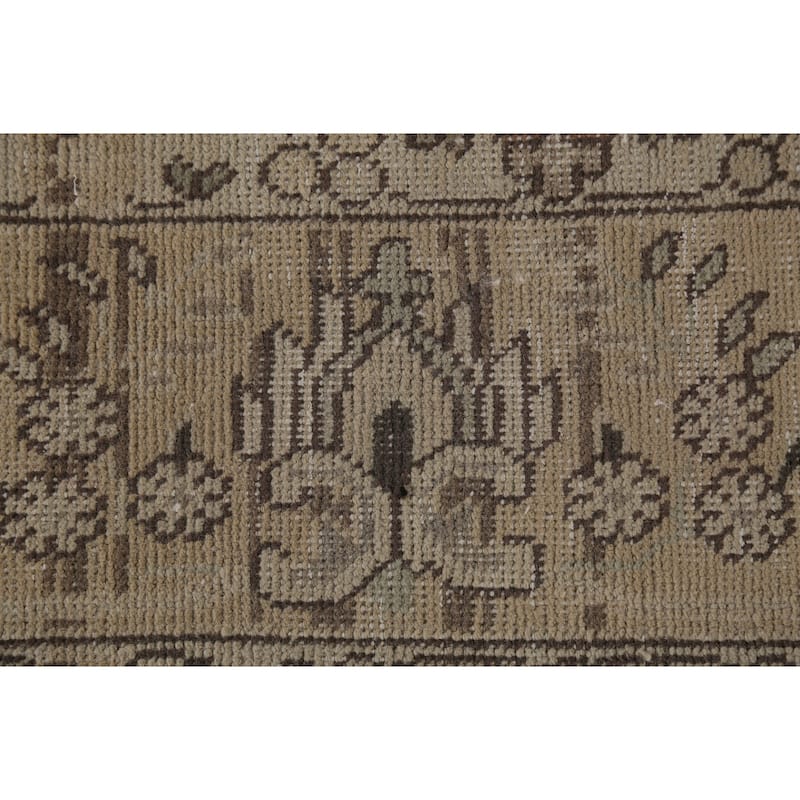 Distressed Tabriz Persian Vintage Area Rug Handmade Wool Carpet - 7'10"x 11'2"