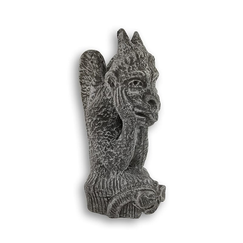 Le Penseur De Notre Dame Gargoyle Concrete Statue - 12 X 5.5 X 6 inches