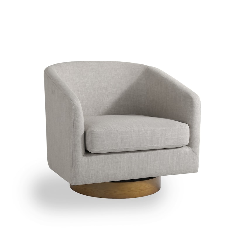 2 Set Modern Wide Round Swivel Accent Barrel Chairs