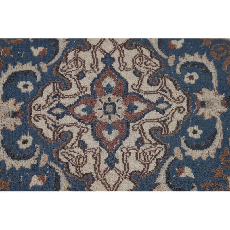 Traditional Nain Persian Vintage Rug Handmade Wool Carpet - 6'4"x 9'7"