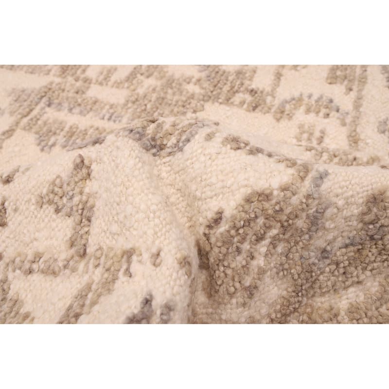 ECARPETGALLERY Hand-knotted Looma Cream, Taupe Wool Rug - 8'3 x 9'7