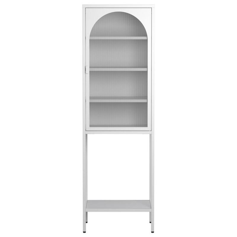 5-Tier Metal Display Storage Cabinet,Cube Bookshelf with 3 Adjustable Shelves