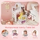 preview thumbnail 9 of 7, Gymax Kids Vanity Desk w/Mirror & Lights Princess Pretend Play Makeup