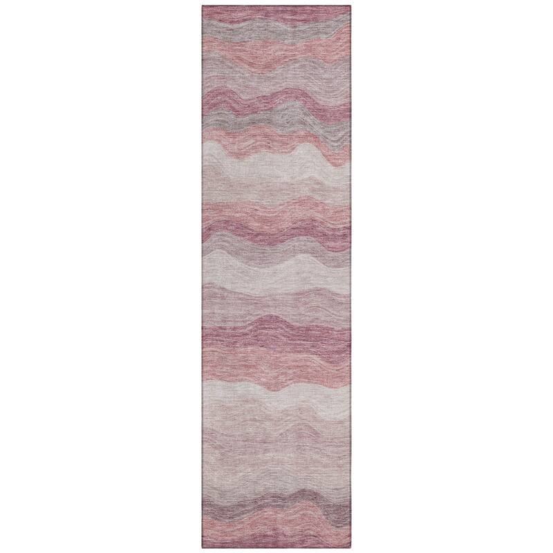 Machine Washable Indoor/ Outdoor Ombre Stripes Chantille Rug