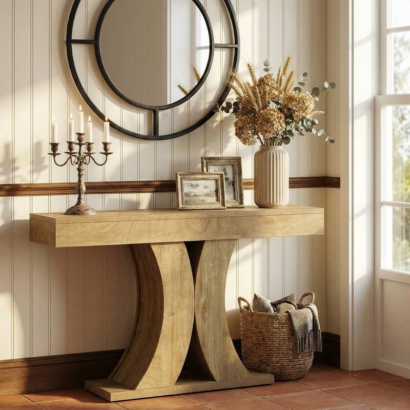 59" Farmhouse Console Table for Living Room, Hallway, Entrance