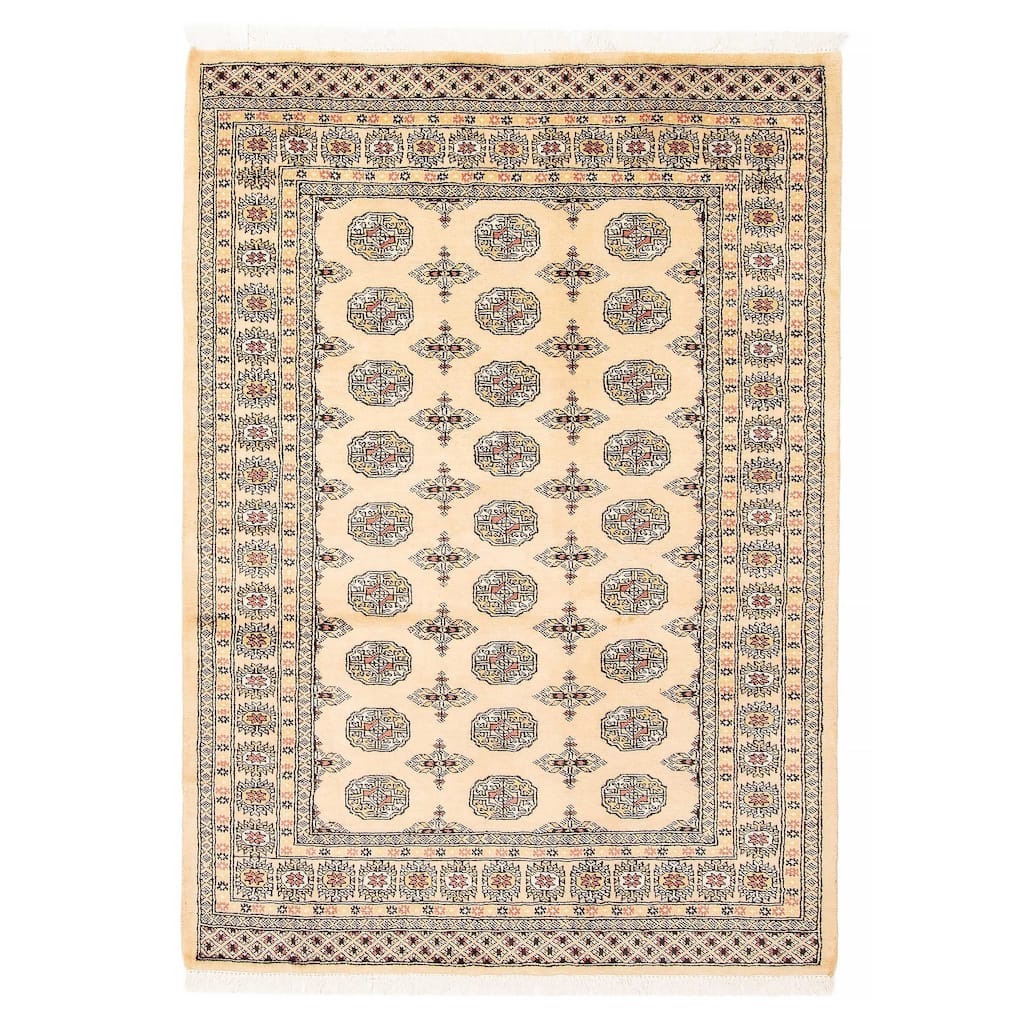 ECARPETGALLERY Hand-knotted Peshawar Bokhara Beige Wool Rug - 4'8 x 6'8