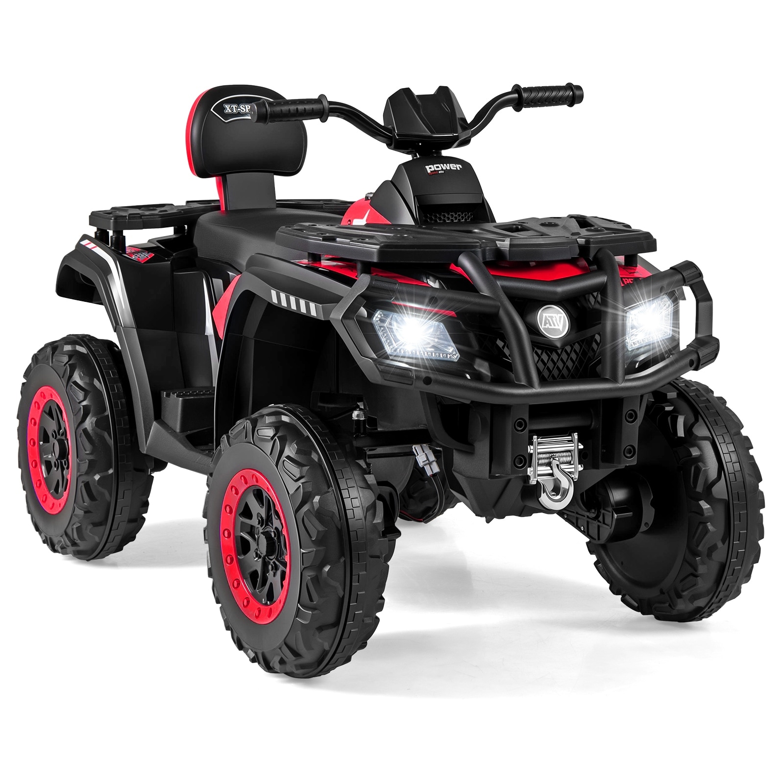 Gymax 24V 2-Seater 4-Wheeler Quad Electric Vehicle w/ 4 Motors Soft