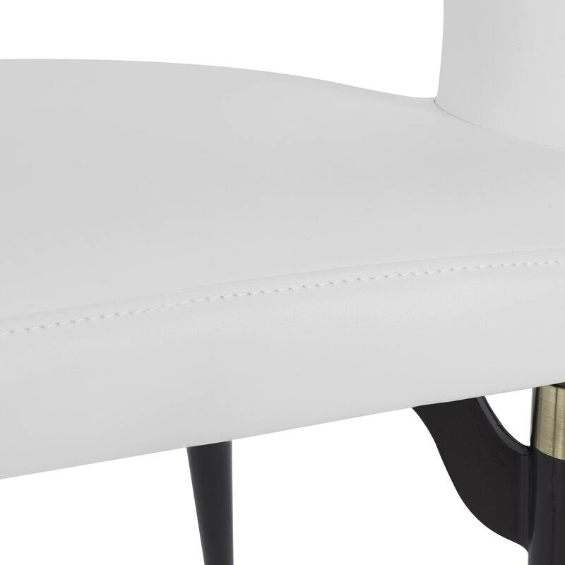 Entice Dining Chairs Set of 4 Upholstered Leather with Iron Legs Modern Accent Arm Chairs