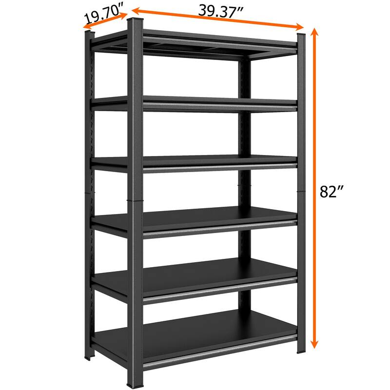 Garage Shelving Units 2400LBS Heavy Duty Storage Shelves Adjustable Metal Shelf 6 Tier Garage Storage Rack for Kitchen