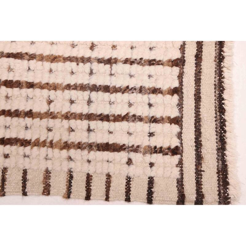 ECARPETGALLERY Hand-knotted Pak Finest Marrakesh Ivory Wool Rug - 8'1 x 10'2