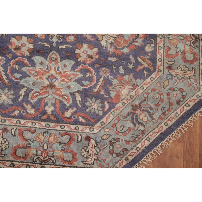 Blue Heriz Serapi Oriental Octagon Area Rug Wool Carpet - 6'0"x 5'11"