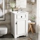 preview thumbnail 107 of 135, GDFStudio - Lisa 20" Bathroom Vanity with Ceramic Sink, Soft-Close Door & Storage Rack 1 Fake Drawer - White