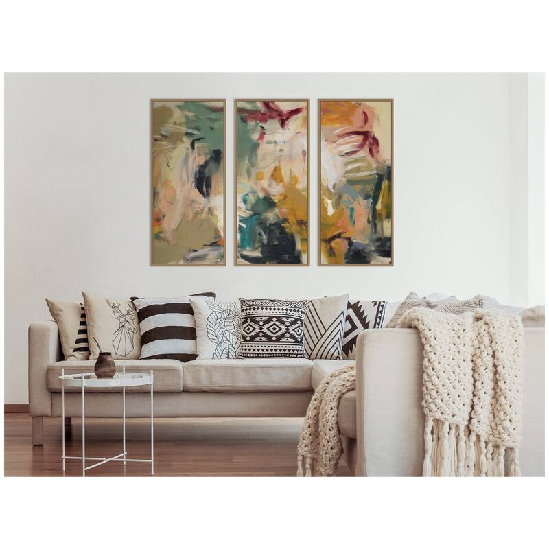Kate and Laurel Painted Storm No. 2 Panel 3 Piece Framed Canvas Wall Art Set by Amy Lighthall