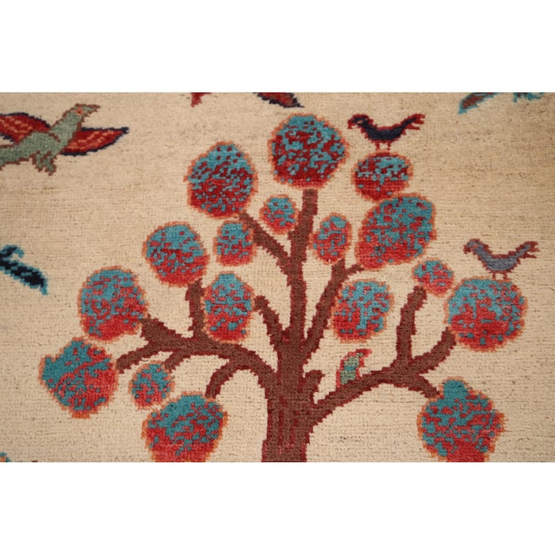Animals Pictorial Ziegler Oriental Foyer Rug Handmade Wool Carpet - 2'1" x 3'0"