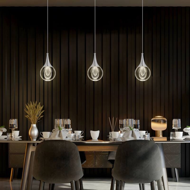 Starsky 1-Light LED 4500K Teardrop Crystal Small Pendant