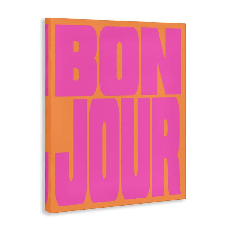 Stupell Bonjour Pink & Orange Canvas Wall Art Design By House of Lulu