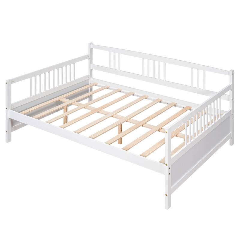 Full Size Daybed with Support Legs, White - Multi-functional Furniture for Bedroom or Living Room