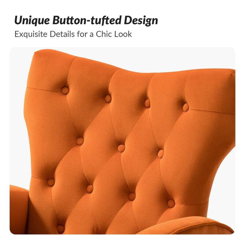 Abadiana Accent Tufted Chair with Metal Base by HULALA HOME