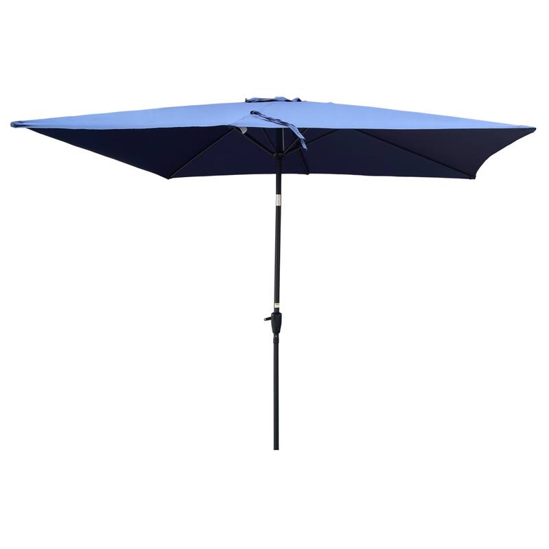 6x9ft Rectangular Patio Umbrella with Crank & Tilt, Waterproof Outdoor Market Umbrella for Garden, Pool