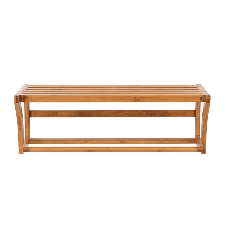 Organize It All Bamboo Wall Mounted Shelf with Towel Bar - 23.5x10x8