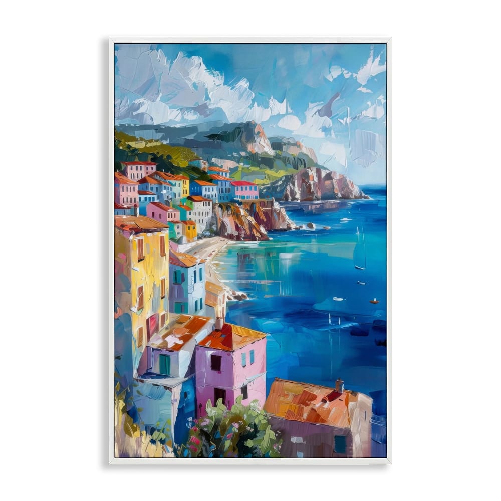 Stupell View Over Coastal Town Framed Giclee Art Design By LSR Design Studio