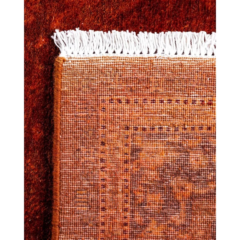 Fine Vibrance One-of-a-Kind Hand-Knotted Runner Rug - Orange, 2' 7" x 13' 9" - 2' 7" x 13' 9"