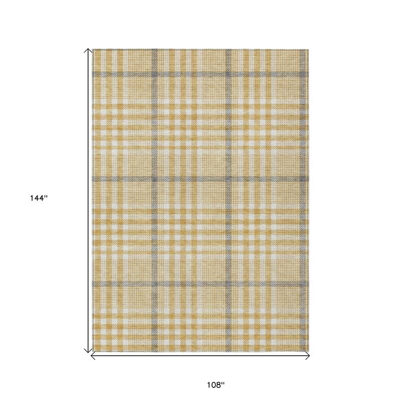 HomeRoots Plaid Transitional Rectangle Outdoor Rug