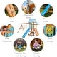 preview thumbnail 3 of 25, Teamson Kids Everett Plus Swing Set Playset with Platform, Rock Wall, and Wave Slide