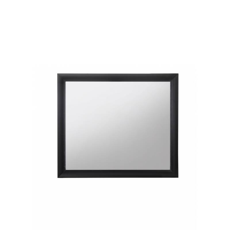 HomeRoots 35" Black Square Wood Framed Mounted Dresser Mirror - 39' X '35' X '1