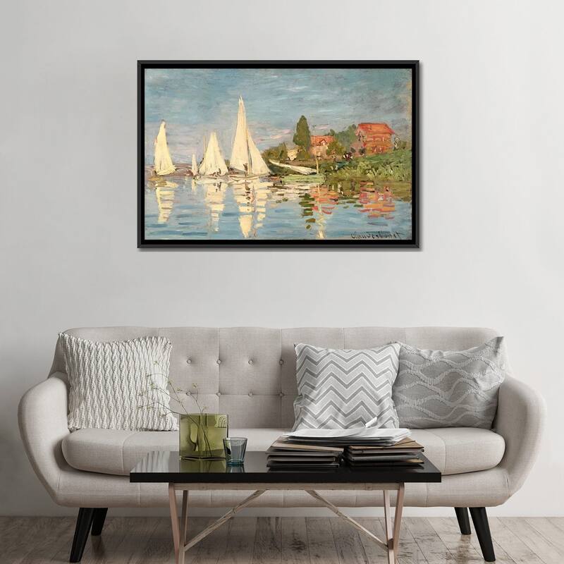iCanvas "Regatta at Argenteuil, c.1872 " by Claude Monet Framed Canvas Print