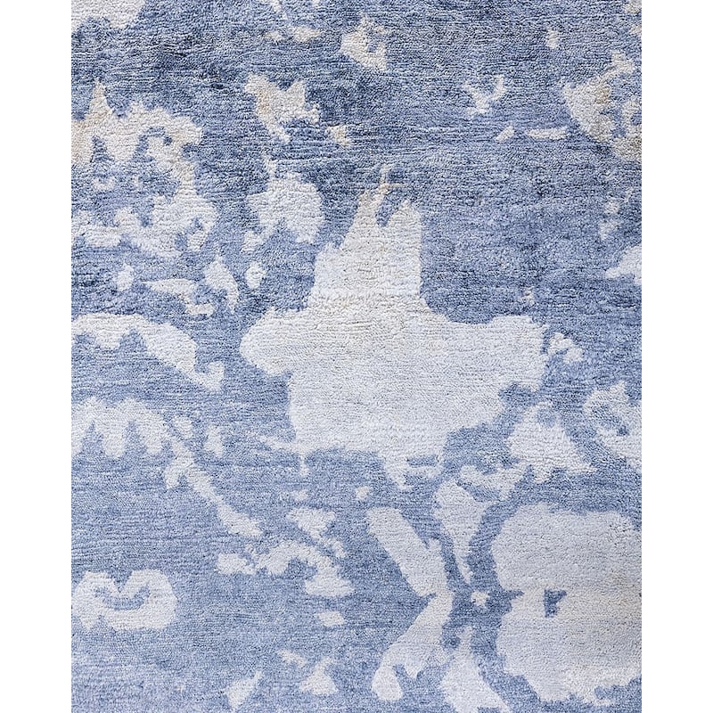 Modern One-of-a-Kind Hand-Knotted Area Rug - Ivory, 9' 2" x 12' 2" - 9' 2" x 12' 2"