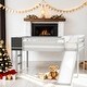 preview thumbnail 31 of 43, Novel Design Full size Loft Bed Wood Bed with Slide, Stair and Chalkboard Gray
