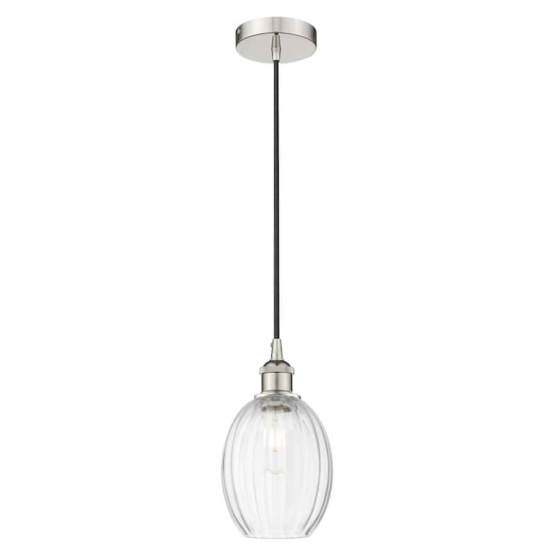 Innovations Lighting Endless Possibilities Edison - Preston - 1 Light 6" Bulb Shade Cord Hung Mini Pendant - Clear/Polished Nickel
