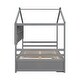 preview thumbnail 69 of 116, Bedroom House Bed with Roof Frame Bedside-shelves and Under Bed Storage Unit