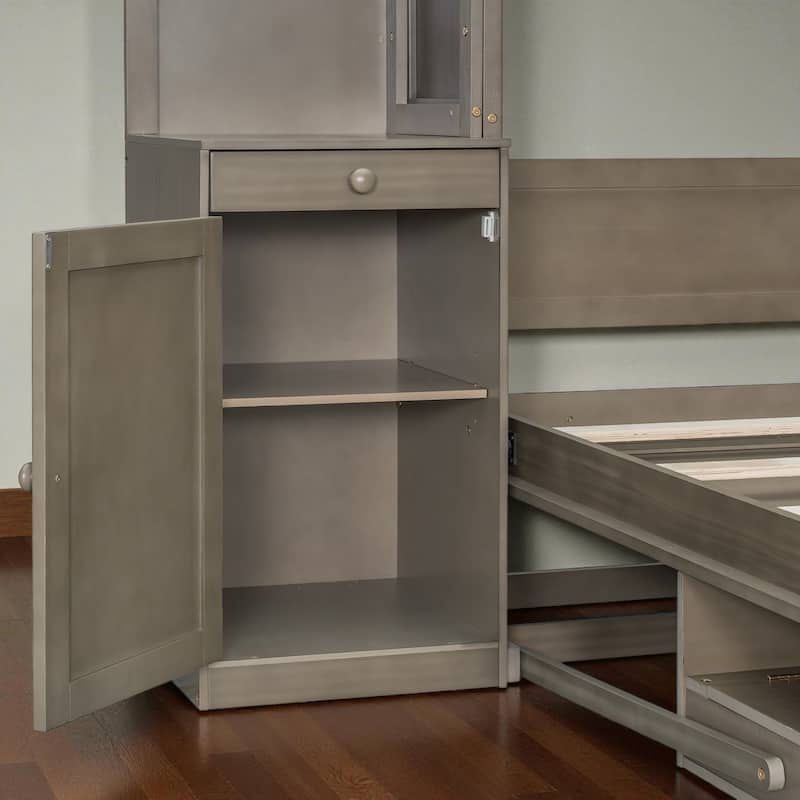 Queen Murphy Bed with Desk, Storage Shelves and Cabinets, Hidden Wall Bed for Home Office Space Saving Furniture