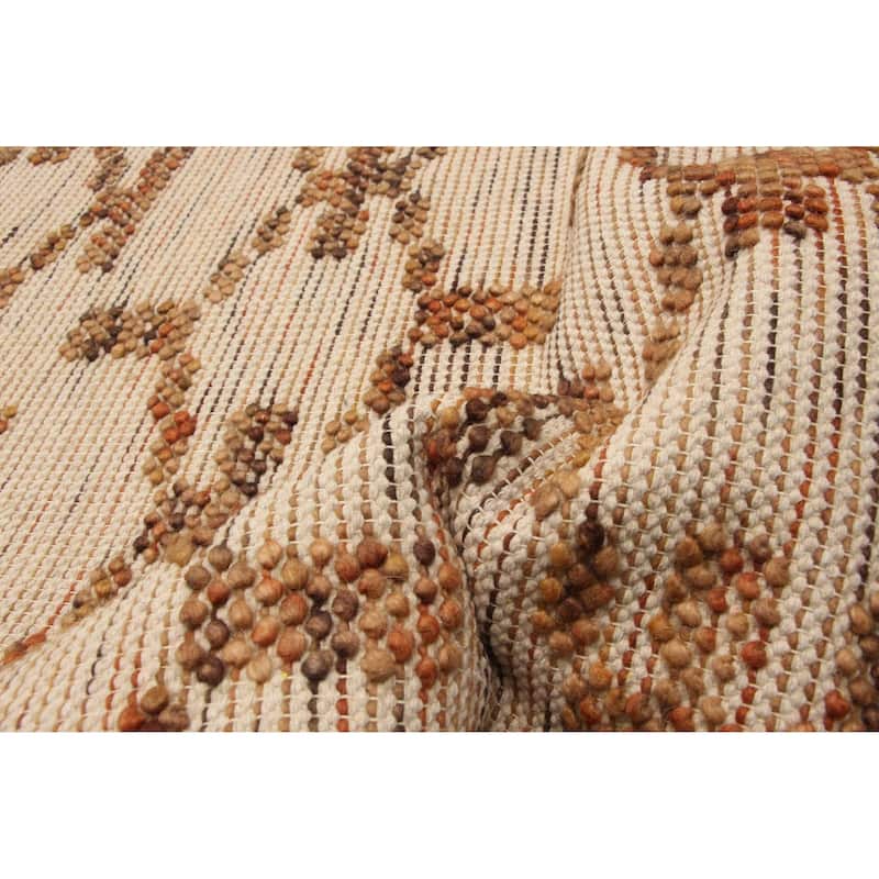 ECARPETGALLERY Braid weave Sienna Tan Wool Rug - 5'0 x 8'2