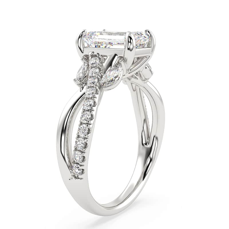 Auriya 14k Gold 6 3/5ctw Lab Grown Emerald Nature's Inspired Diamond Engagement Ring (F-G VS)