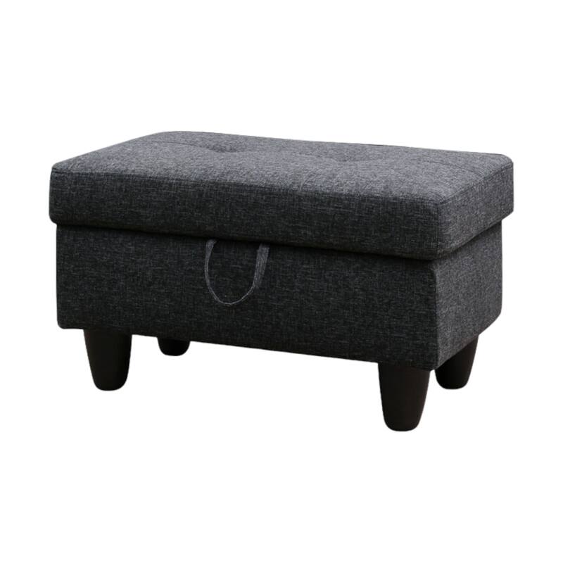KISRAIS 28.5" Wide Upholstered Storage Ottoman