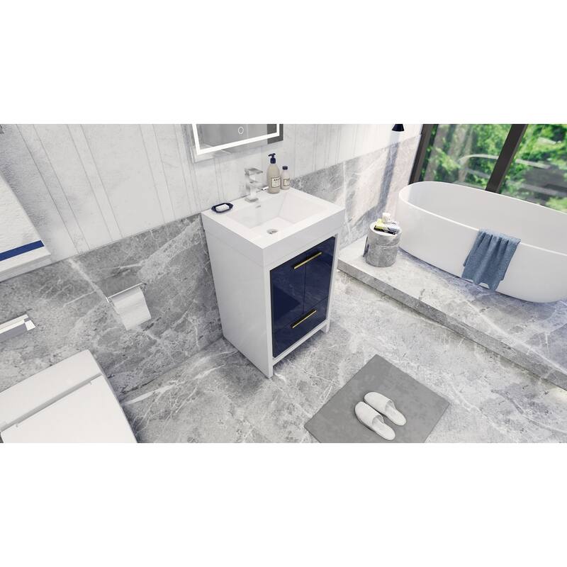 Dove 24'' Freestanding Vanity with Reinforced Acrylic Sink