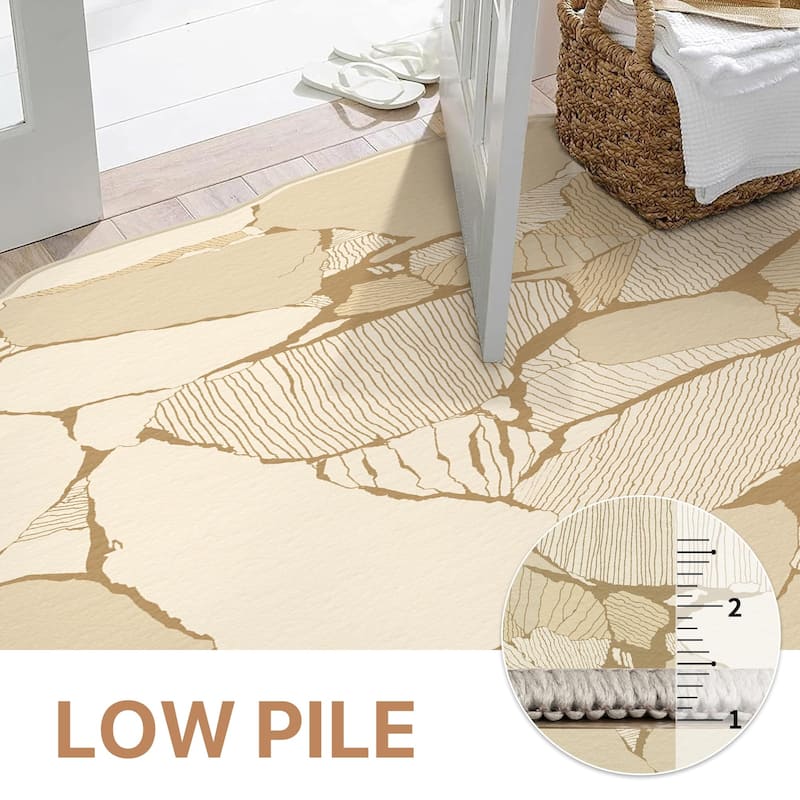 Mcow Modern Abstract Machine Washable Low Pile Area Rugs - 5'X7'