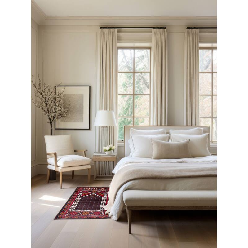 ECARPETGALLERY Hand-knotted Teimani Dark Navy Wool Rug - 2'10 x 4'9